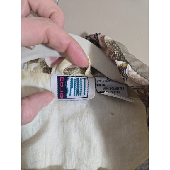 Vtg 80s Bolo Spirit Floral Purple Colorblock Nylon Full Zip Track Jacket Sz XL - Picture 8 of 13